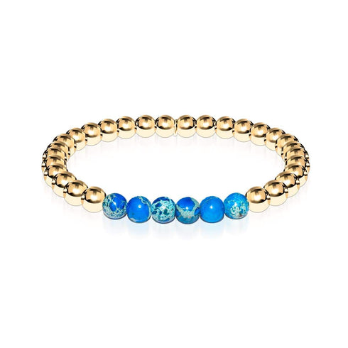 Jubilatoire | Or 18 carats | Pierre précieuse empereur bleu foncé | Bracelet Expression